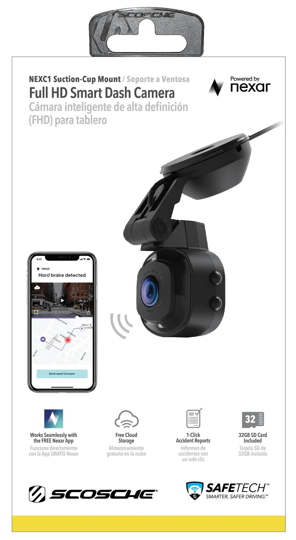 Full HD Smart Windshield Mount Car Dash Cam Black D5500