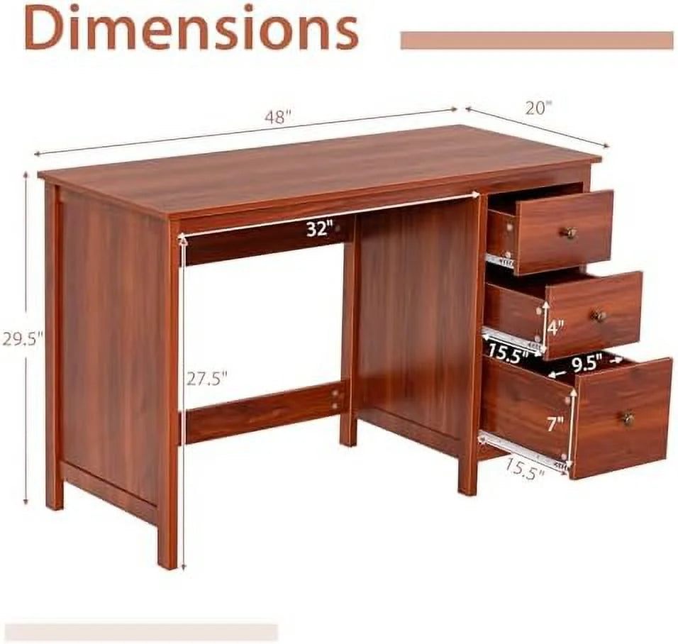Black Desk with Drawers Z1060