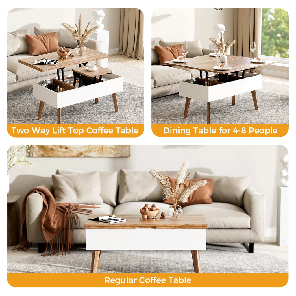 3 in 1 Lift Top Coffee Table with Storage Q43273