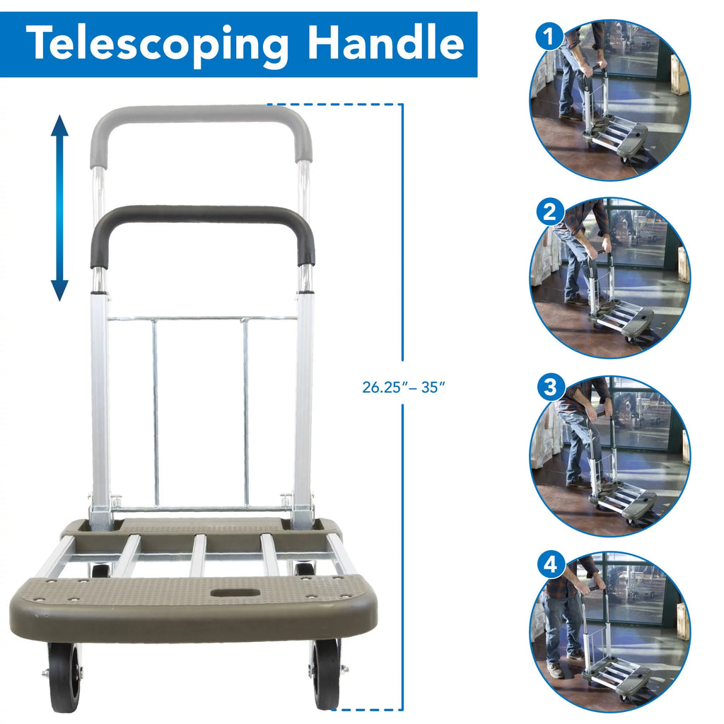Folding Platform Hand Truck with Expandable Base T6386