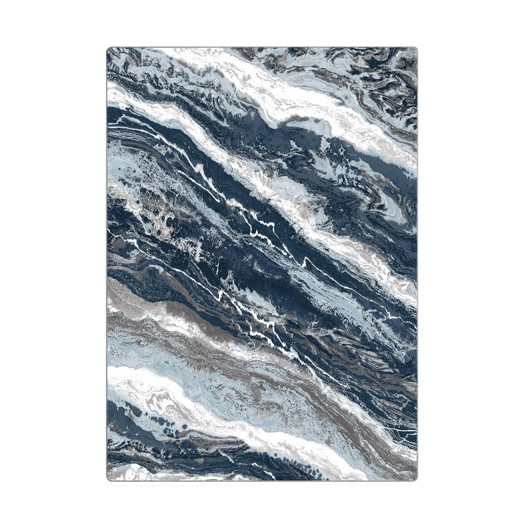 Blue 8x10 Machine Washable Area Rug V6019