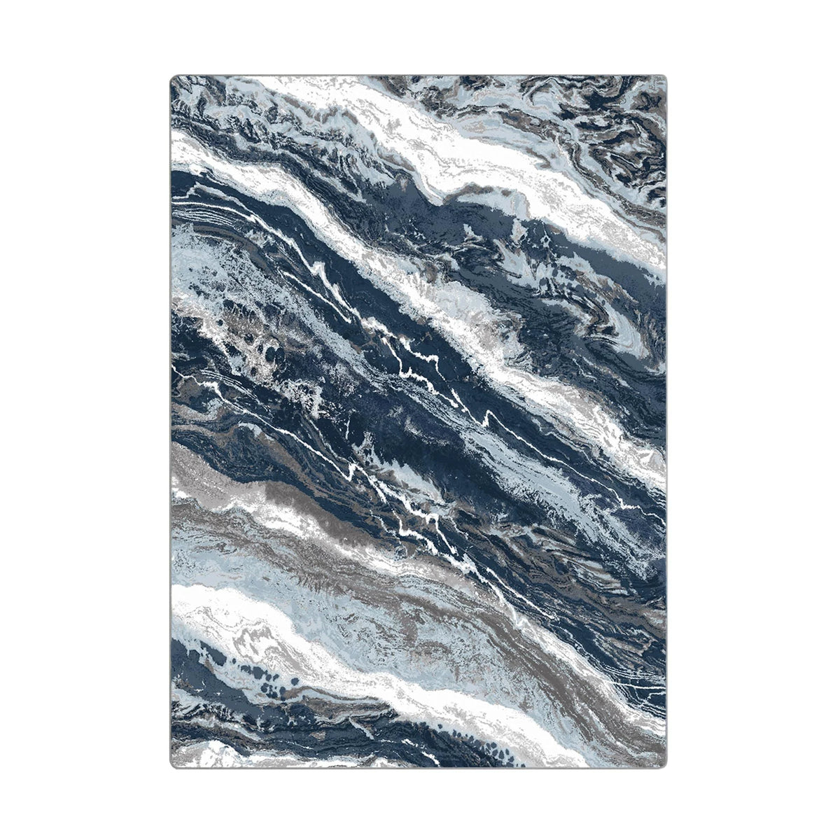 Blue 8x10 Machine Washable Area Rug V6019