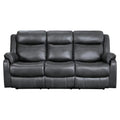 Dark Gray Double Reclining Sofa with Cup Holders V145855