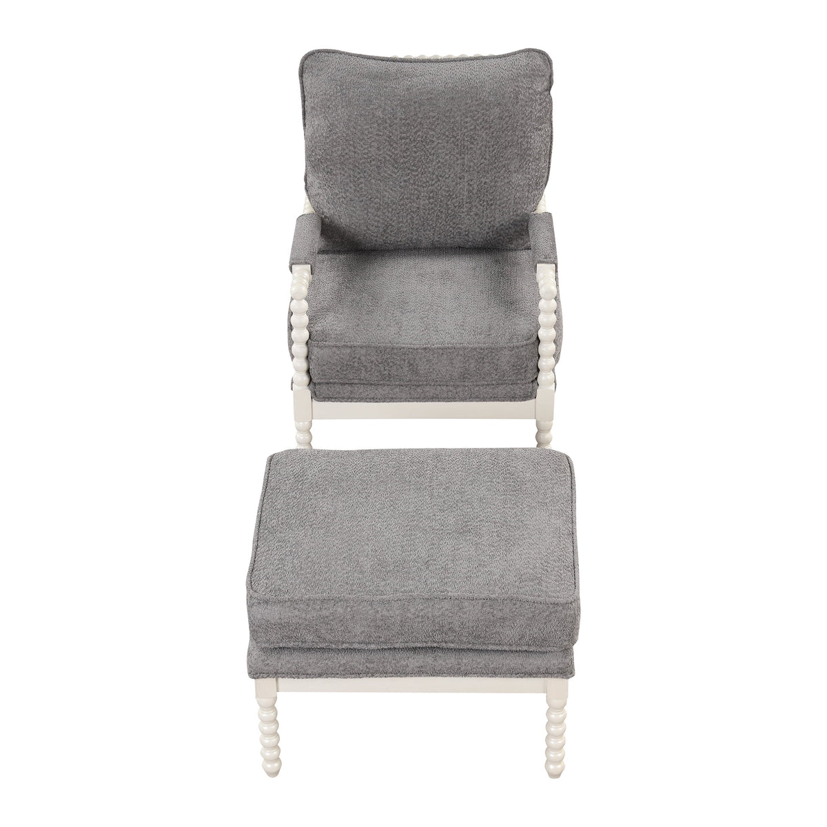 Velvet Accent Chair with Ottoman D95472