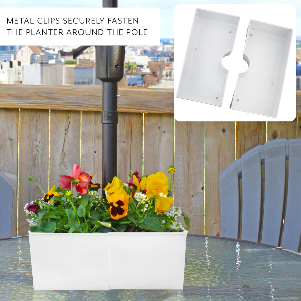 White Square Umbrella Planter H6096