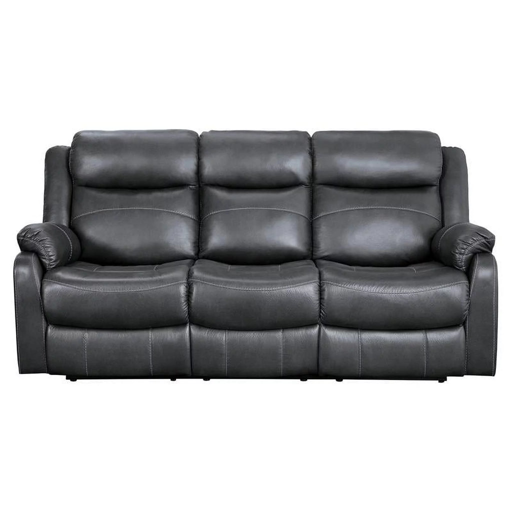 Dark Gray Double Reclining Sofa with Cup Holders V145855