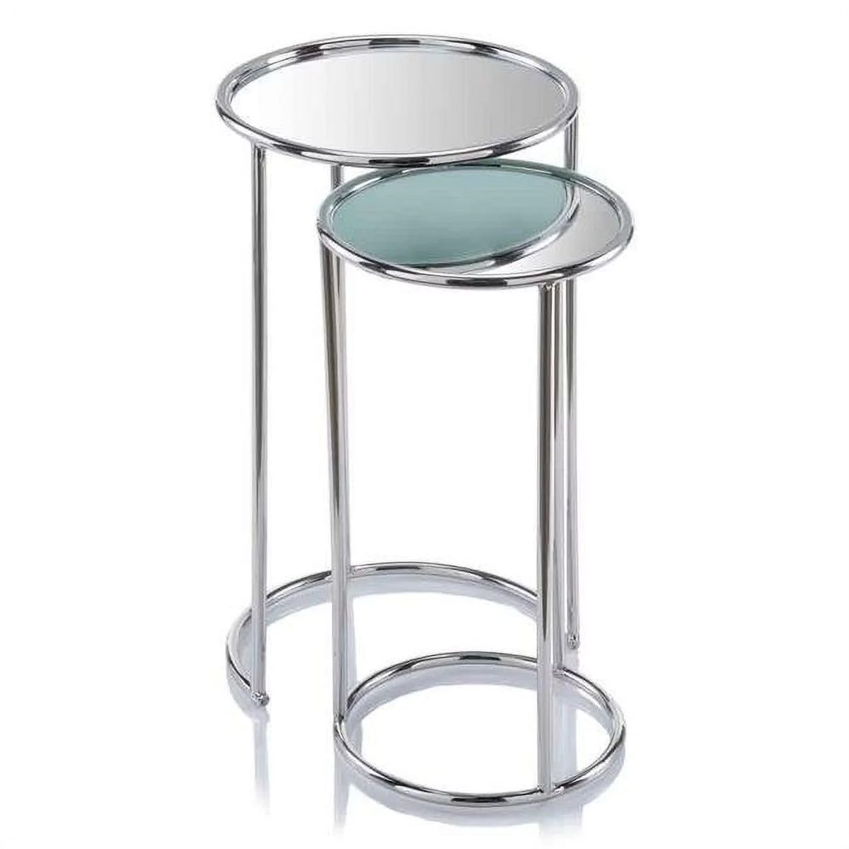 12 x 12 x 22 in. Nested Mirror Table Set of 2 Z4316