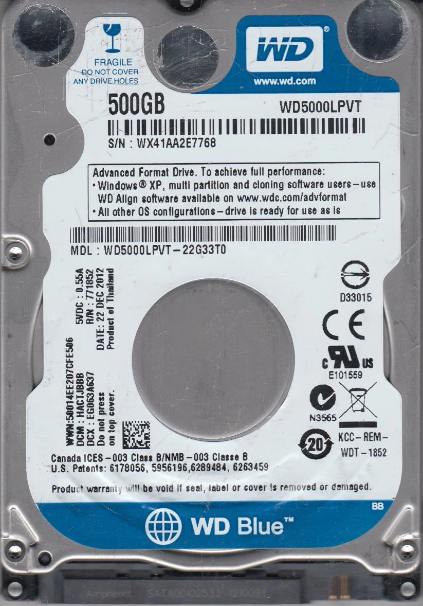500GB SATA 2.5 Hard Drive S789267