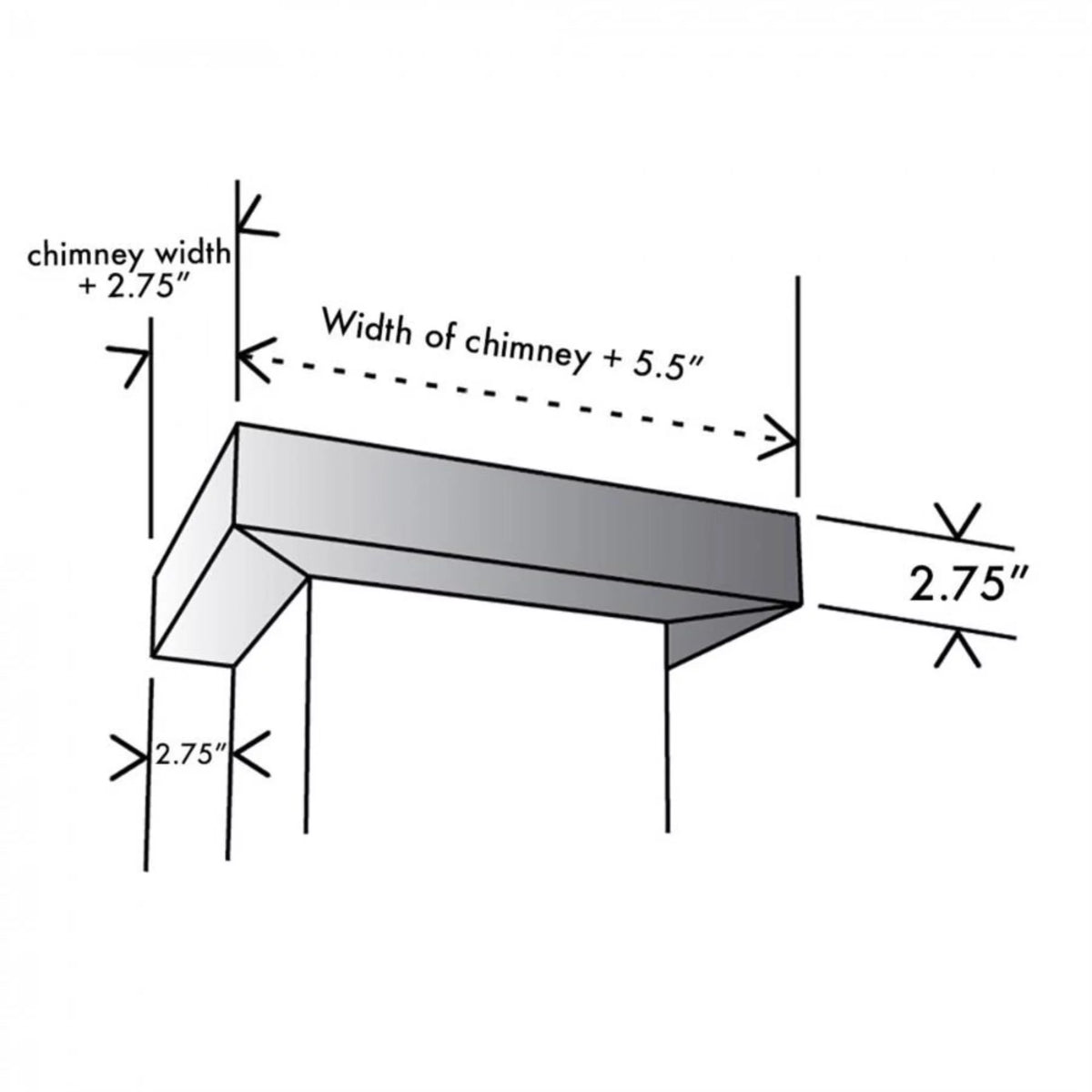 Vented Crown Molding Profile 6 for Wall Mount Range Hood in Stainless Steel B97399