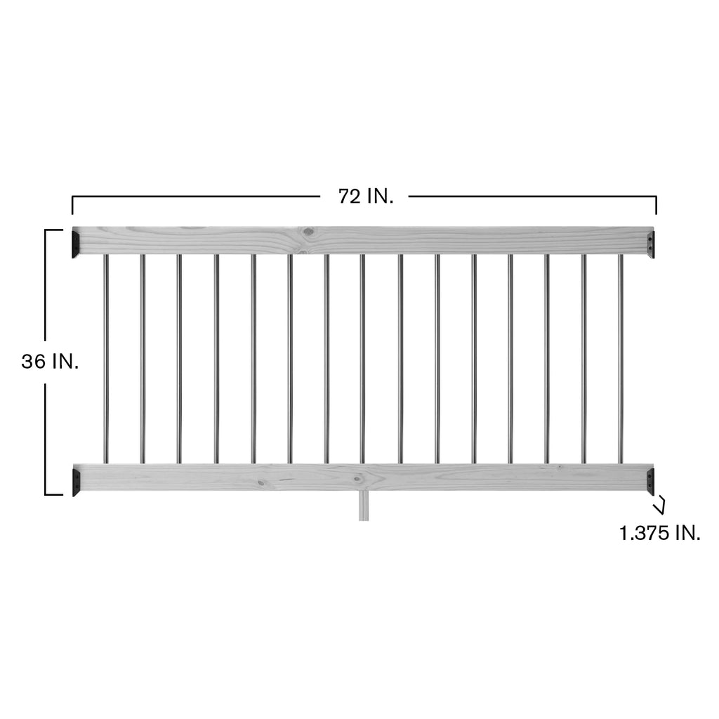 6 ft. Wood Railing Kit with Aluminum Round Balusters O485844