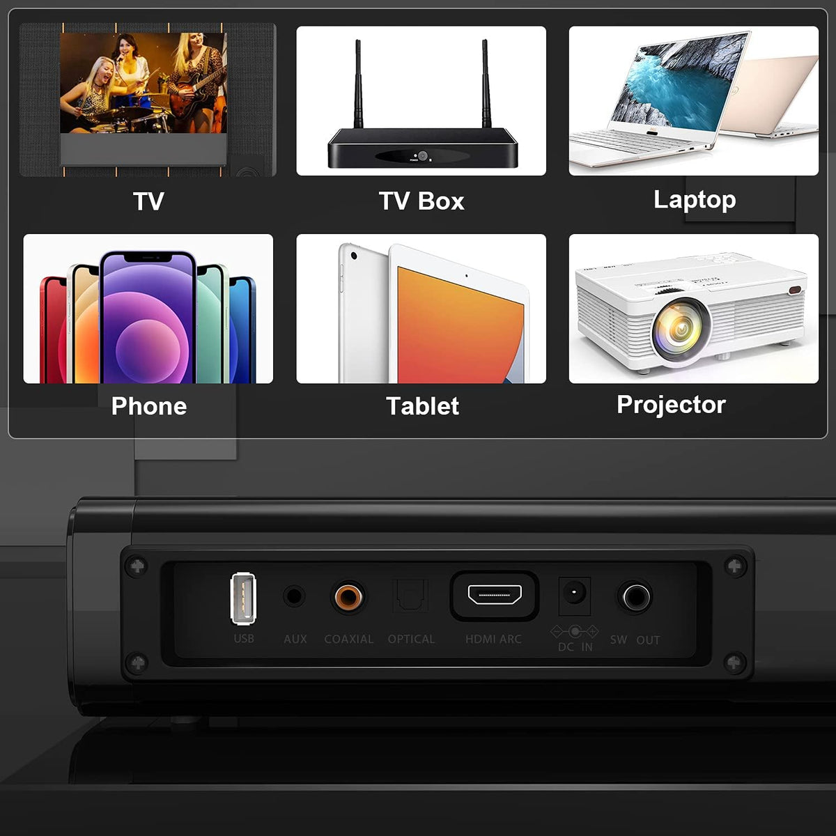 Sound Bars for TV with Subwoofer, 2.1 Channel H15763