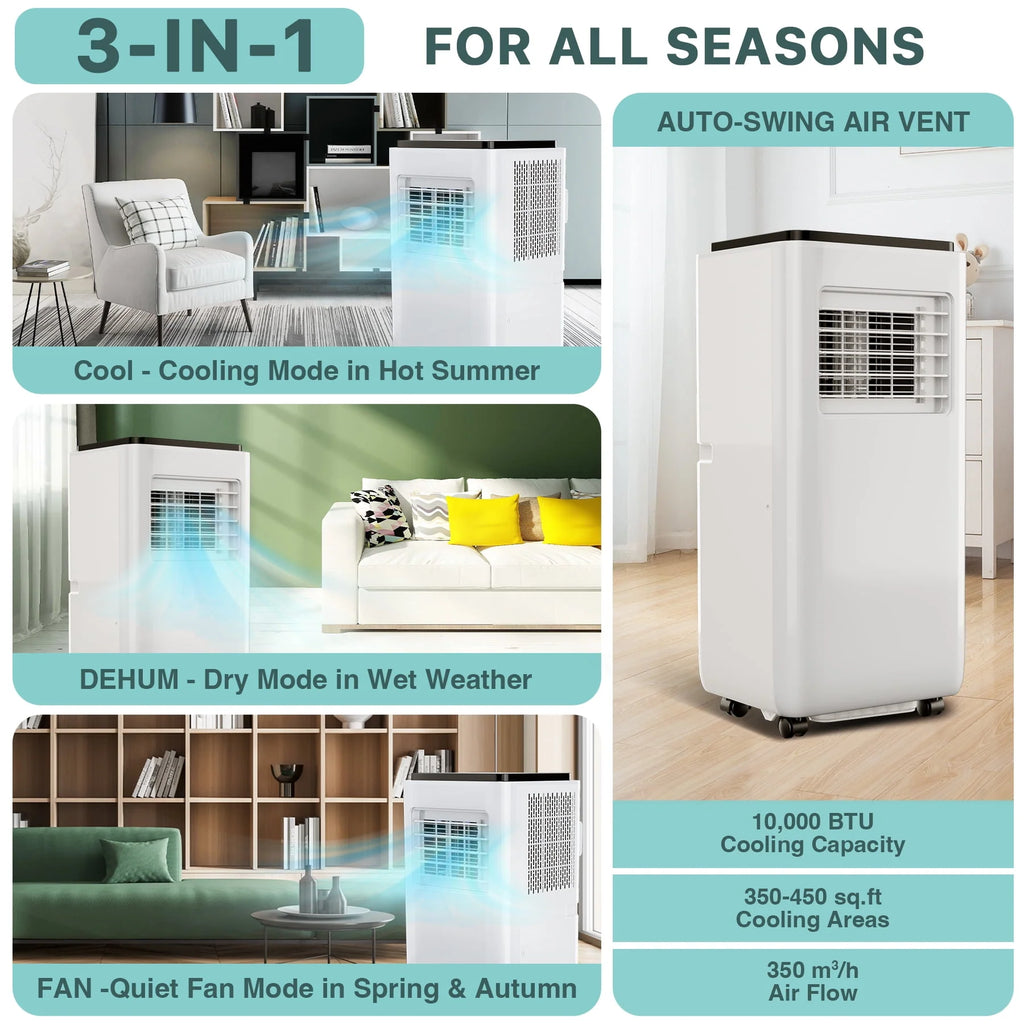 10,000 BTU Dual Hose Portable Air Conditioner and Heater W694570