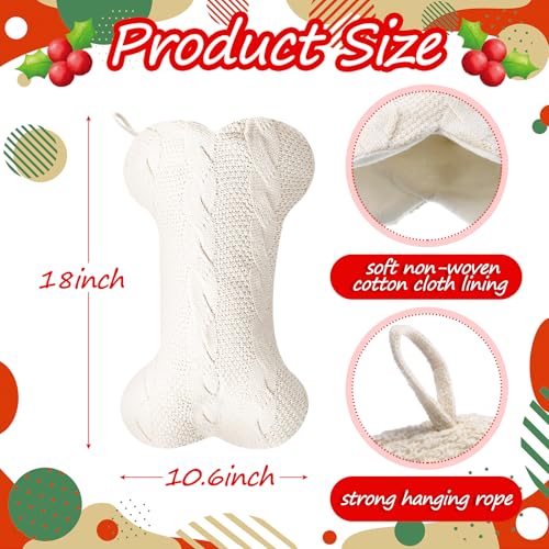 4 Pack 18 Inch Knitted Dog Christmas Stockings Q193140