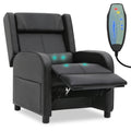 Black PU Leather Adjustable Reclining Gaming Chair with Footrest B310987