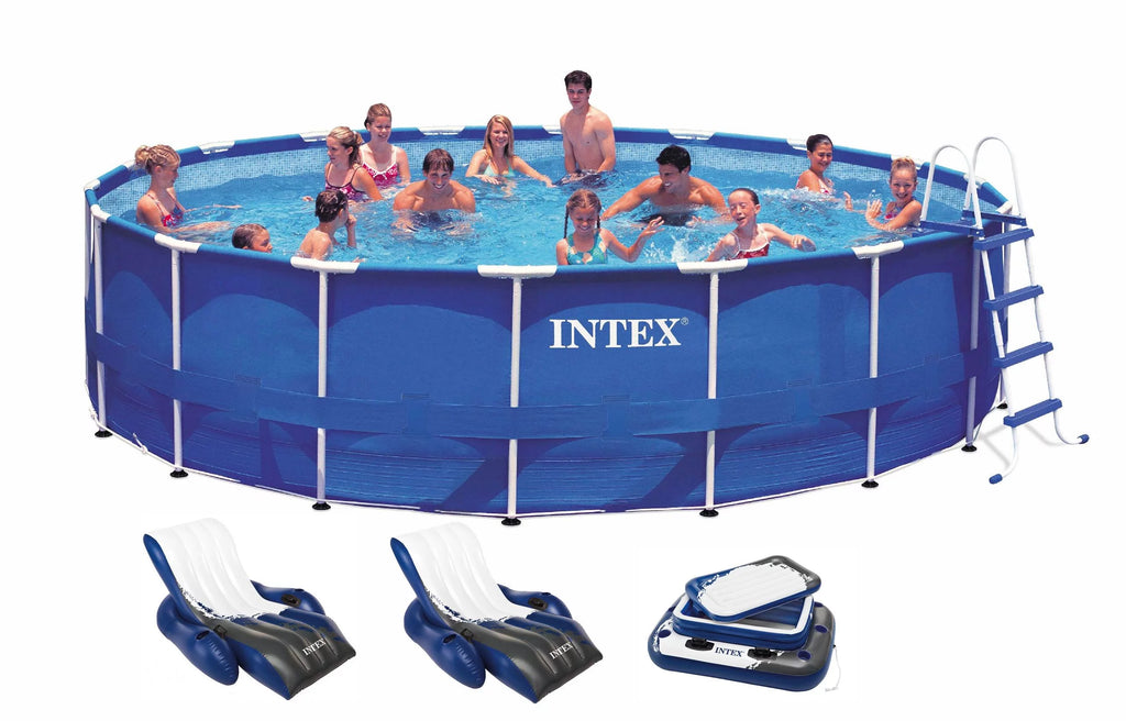 18ft x 48in Round Above Ground Swimming Pool Set H3565