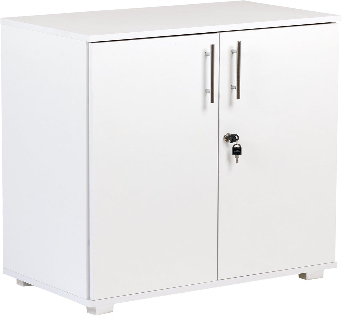 White 2 Door Locking Storage Cabinet Bookcase W3071