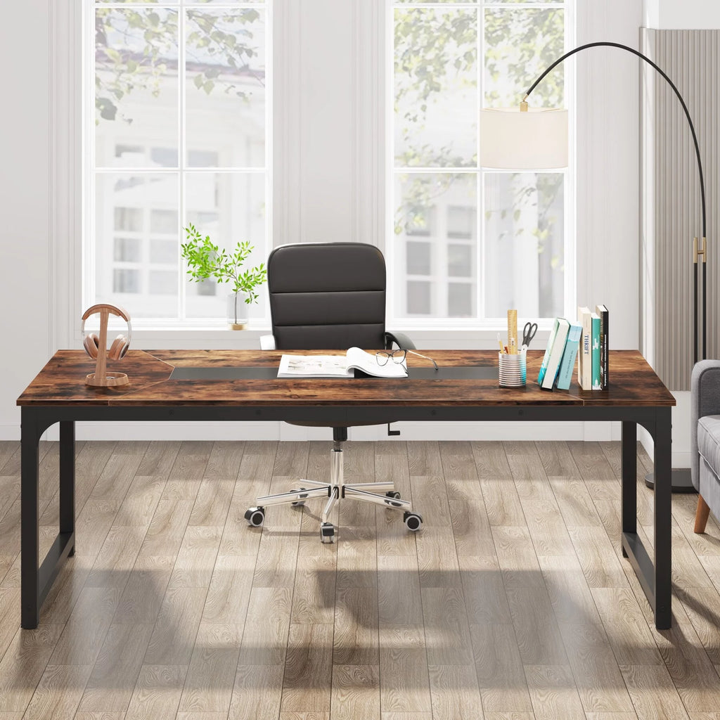 78.7" Rustic Brown Computer Office Desk G74753