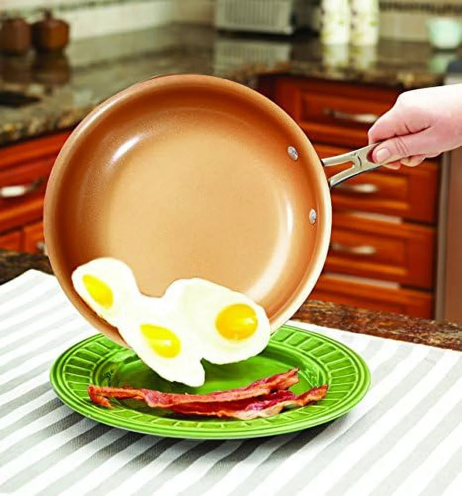10 pc Copper Ceramic Non Stick Cookware Set U292