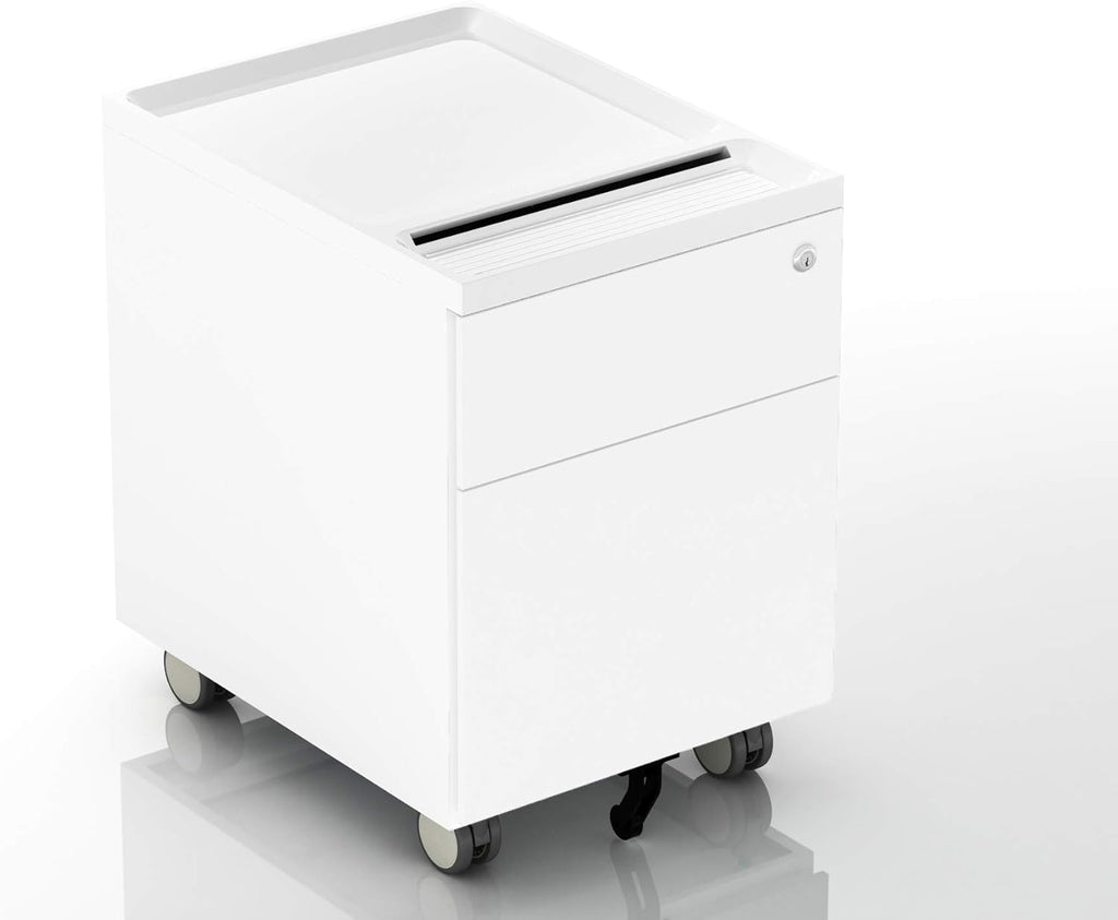 2 Drawer Mobile Filing Cabinet with Lock and Casters V24083