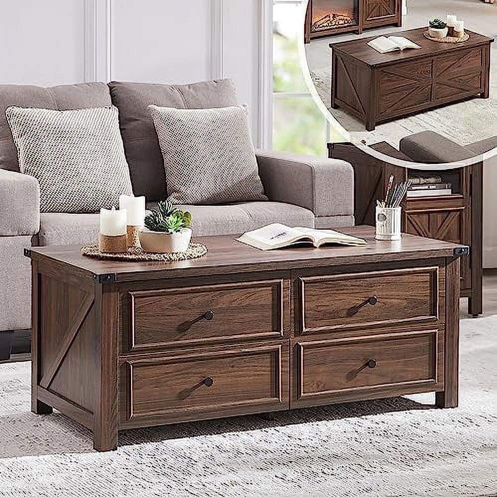 48” Wood Coffee Table with 4 Drawers G233