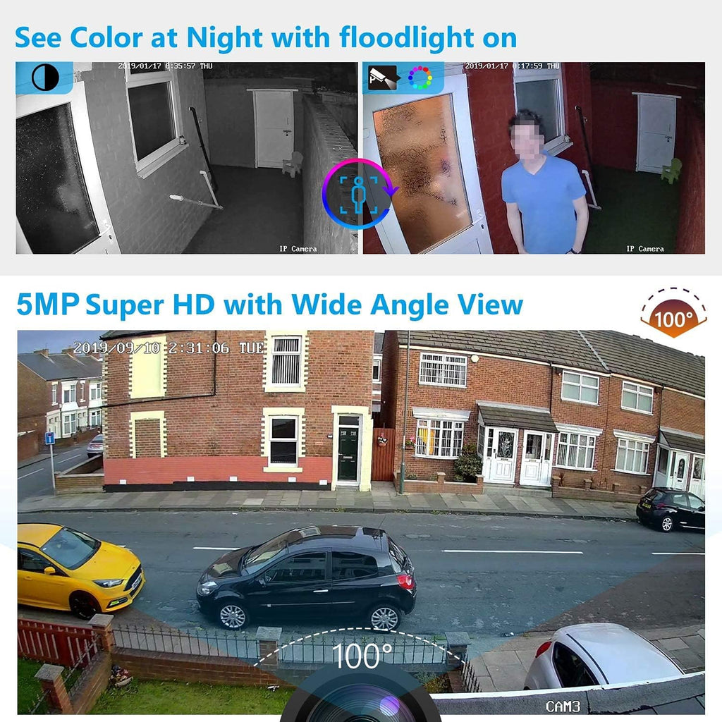 5MP PoE Security Camera System with 8CH NVR and 2TB Hard Drive Y248830