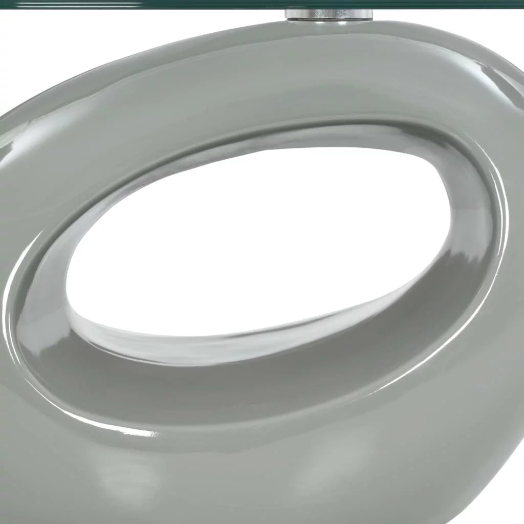 Oval Glass Coffee Table with Fiberglass Stand T804588