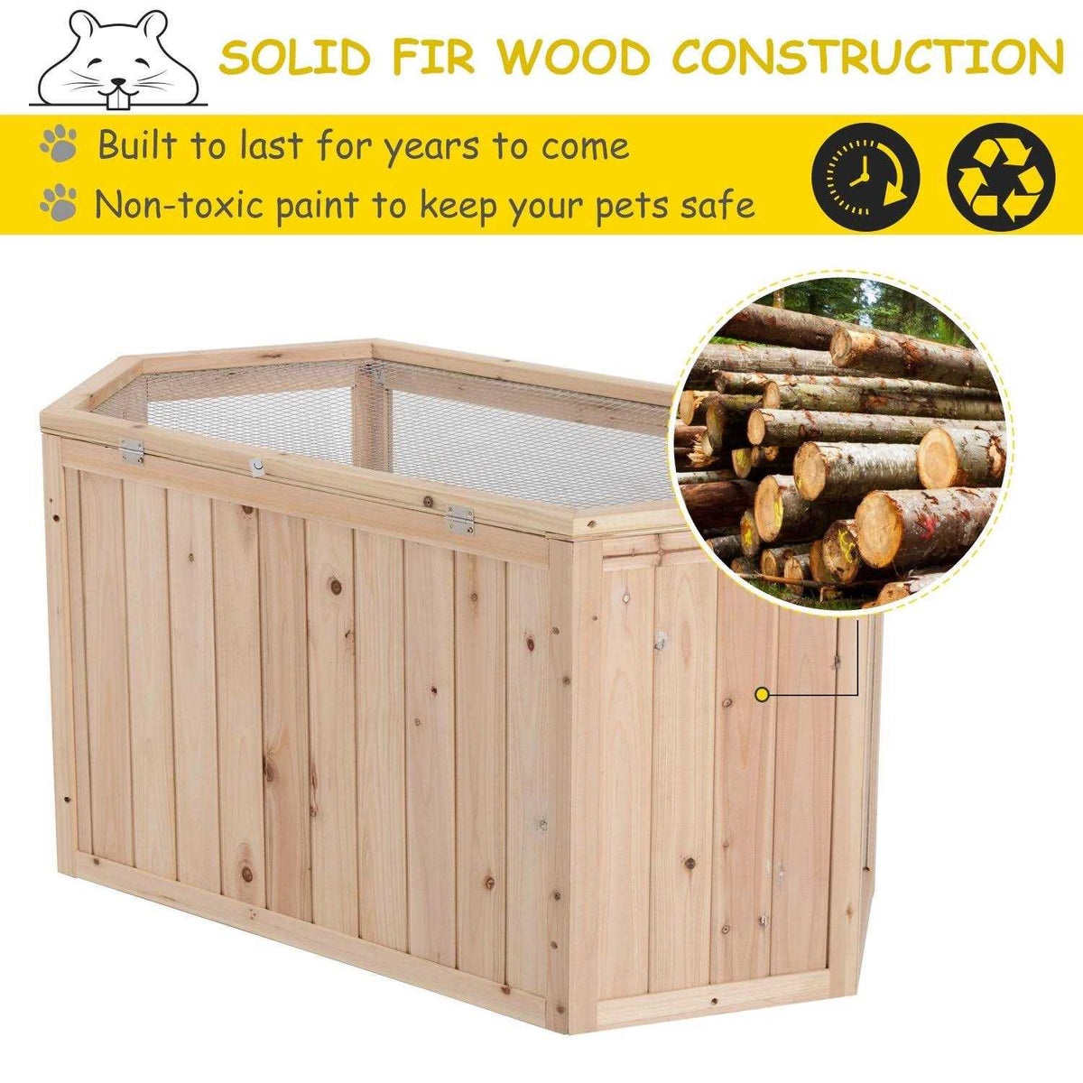 3 Tier Wooden Hamster Cage Small Animal House with Slide E265002