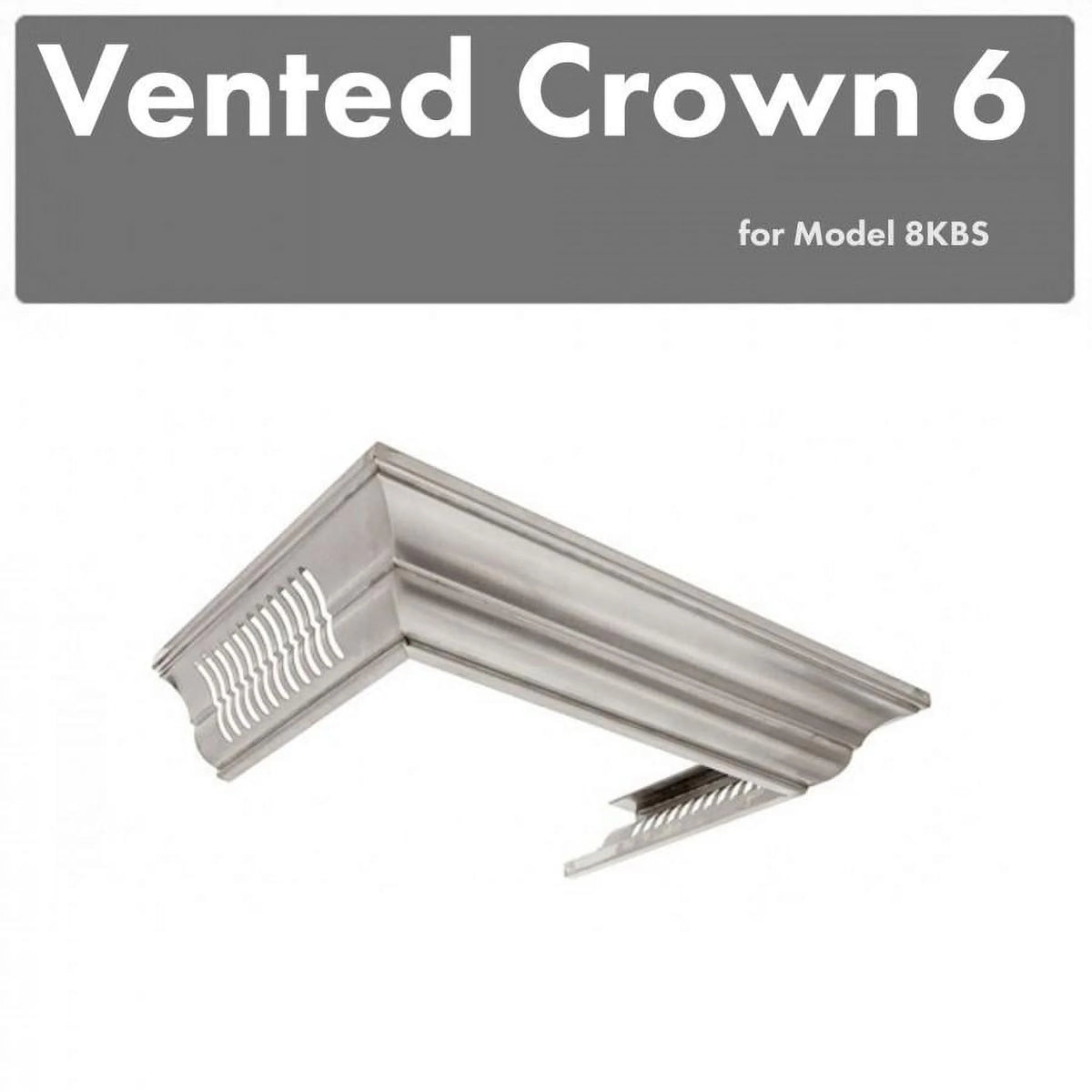 Vented Crown Molding Profile 6 for Wall Mount Range Hood in Stainless Steel B97399