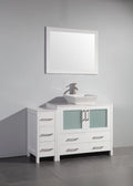 48 in. Single Sink White Vanity Cabinet with Ceramic Vessel Sink & Mirror G7048