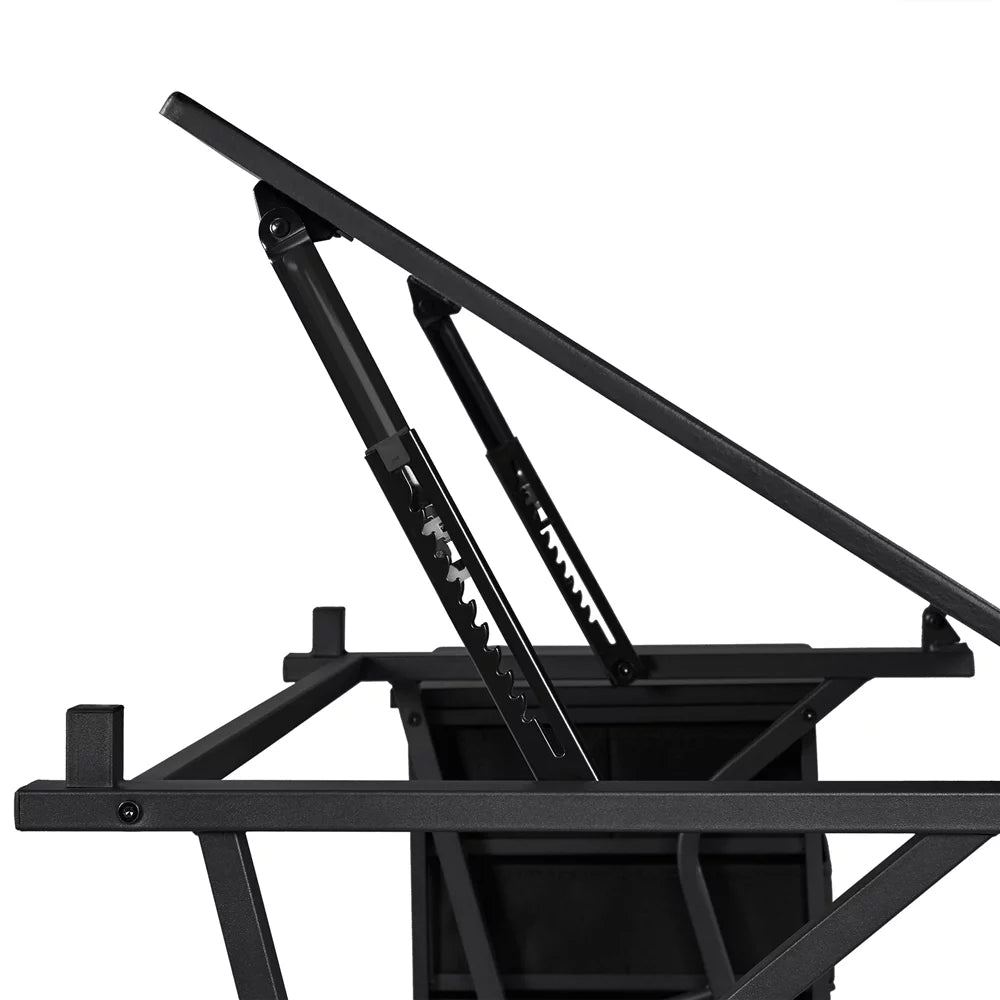 Black Adjustable Drafting Table with Storage Drawers and Stool G131604
