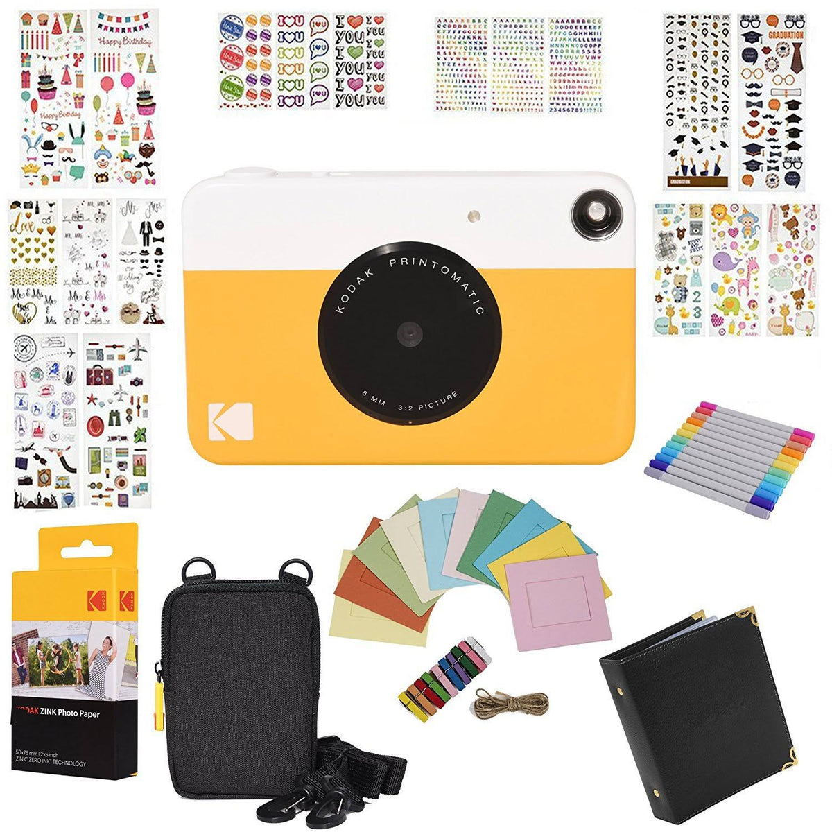 Instant Camera Bundle with Zink Paper and Case B237