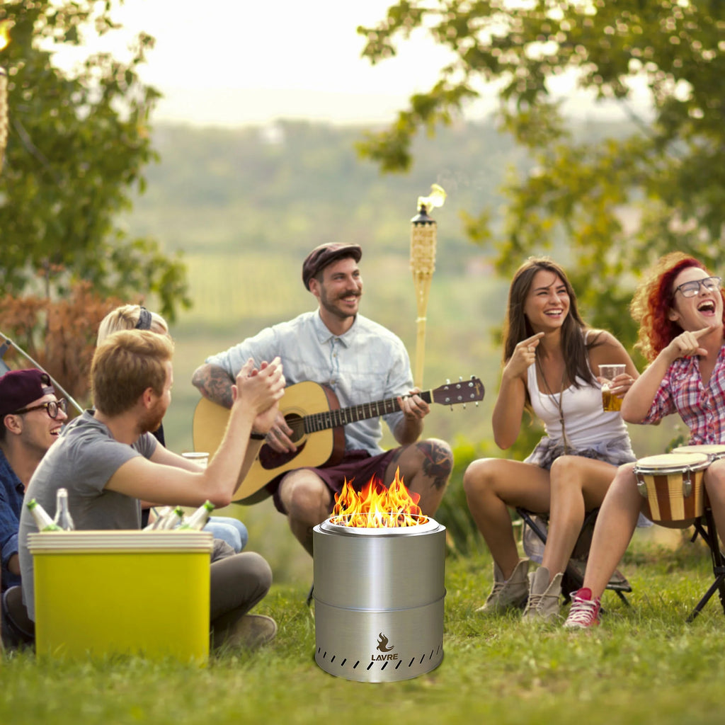 Stainless Steel Smokeless Wood Burning Fire Pit with Grill E820