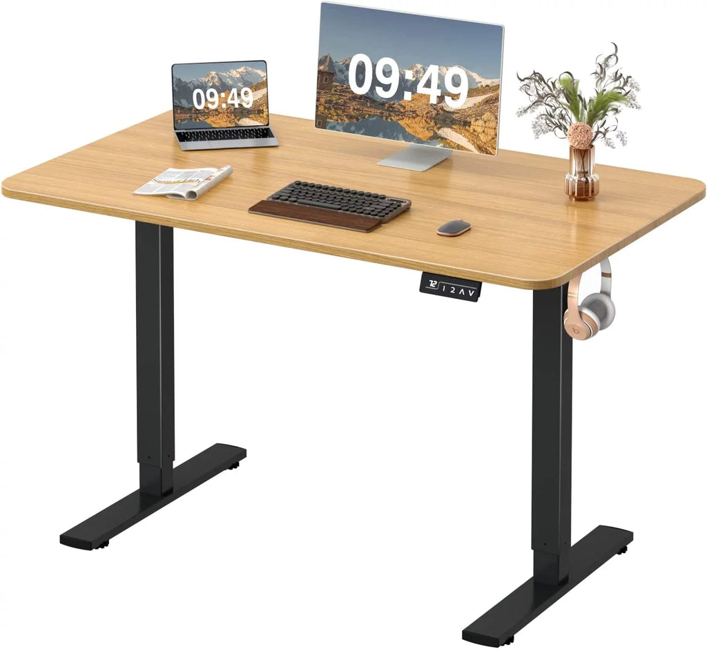 Electric Height Adjustable Standing Desk, 48in Sit Stand up Desk C459138