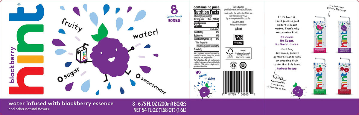 Kids Water Blackberry 32 Pack 6.75 oz Zero Sugar Z4913