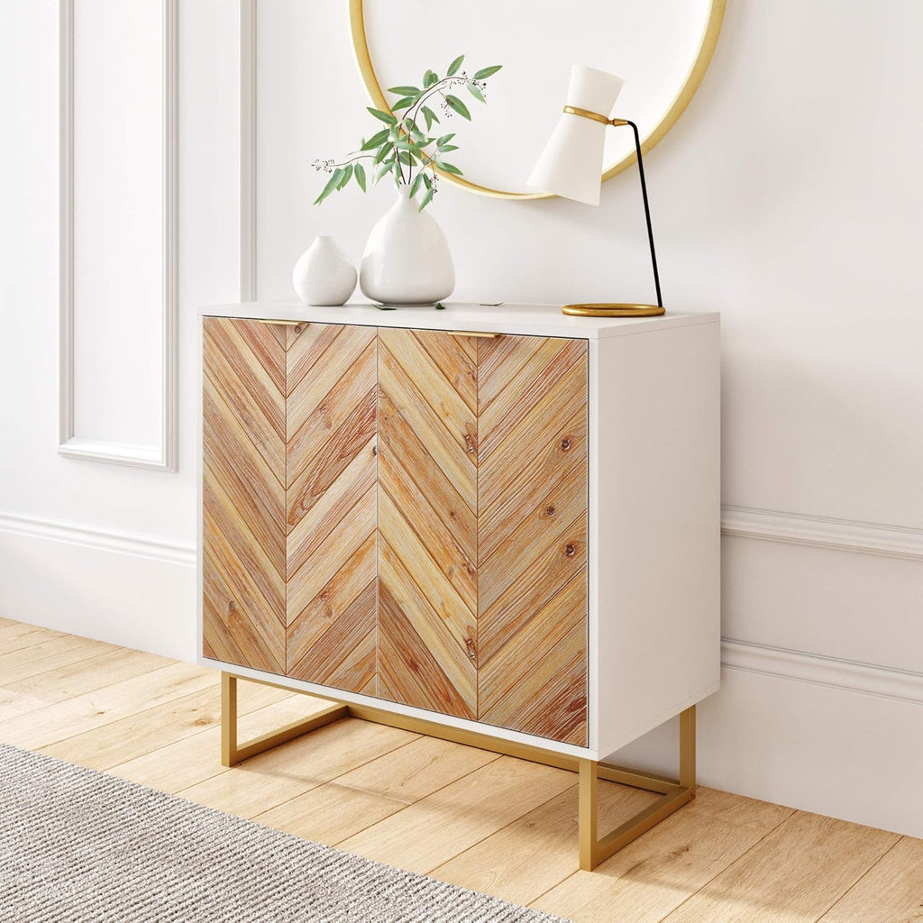 White Free Standing Accent Cabinet with Doors Q642