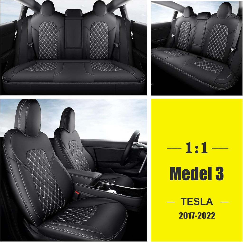 Pu Leather Car Seat Covers Full Set Black C79280