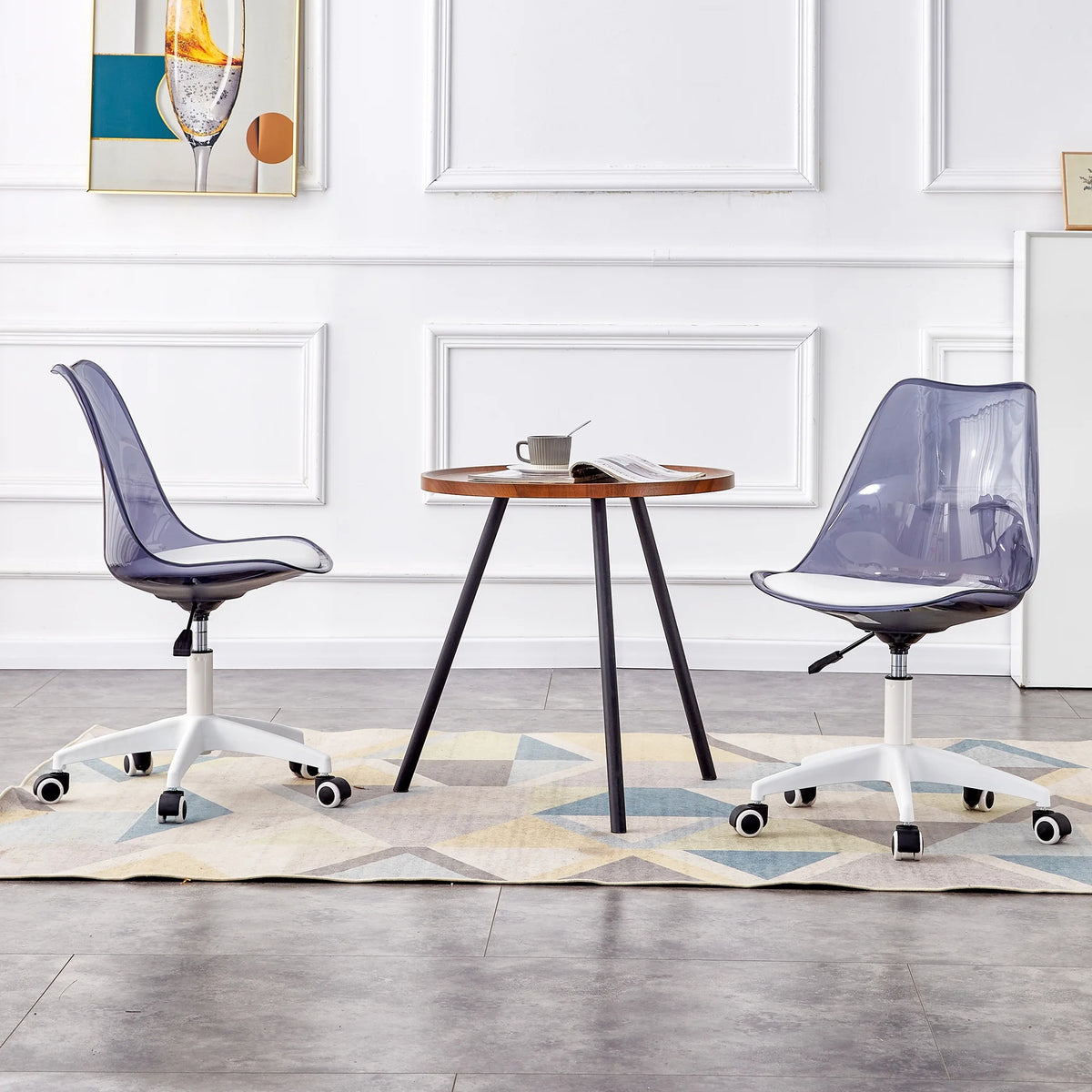Midnight blue adjustable 360 swivel armless computer chair G771
