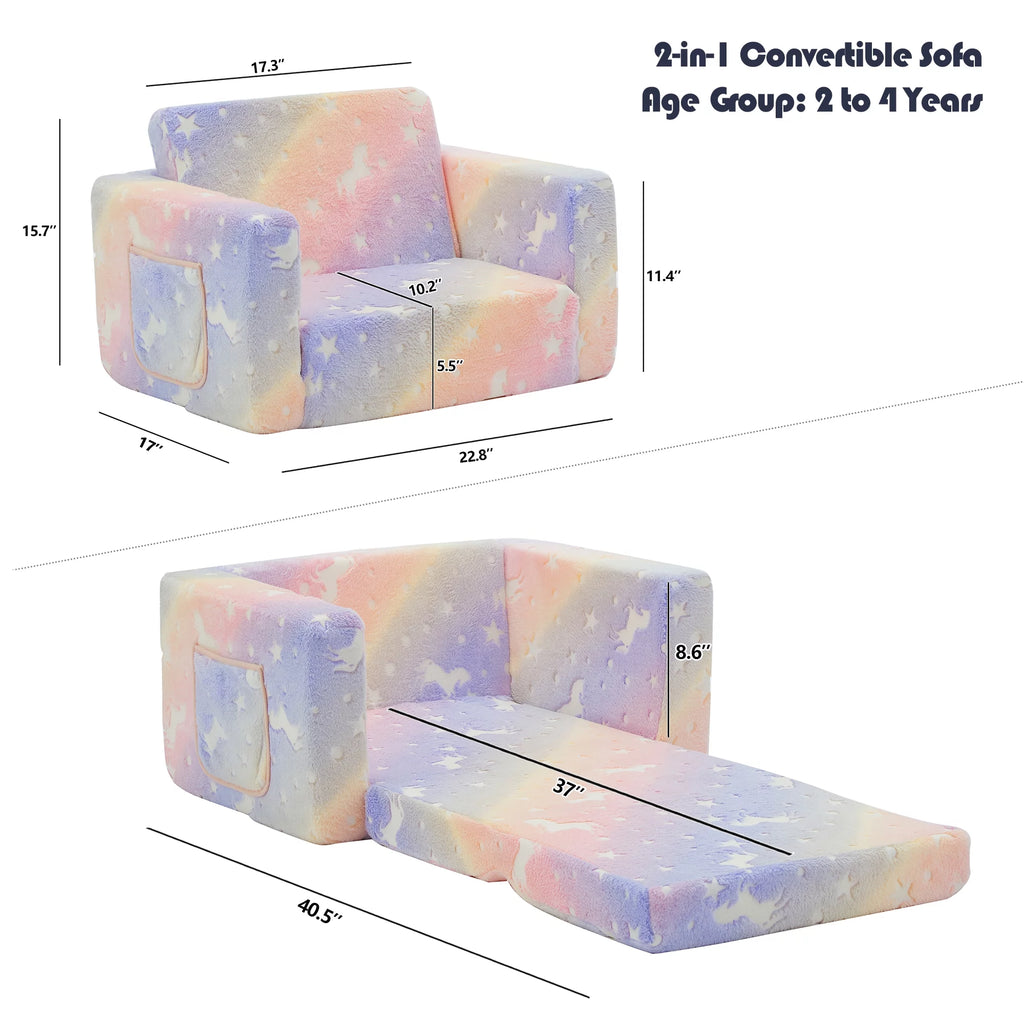 Glow in The Dark Convertible Sofa to Lounger F239