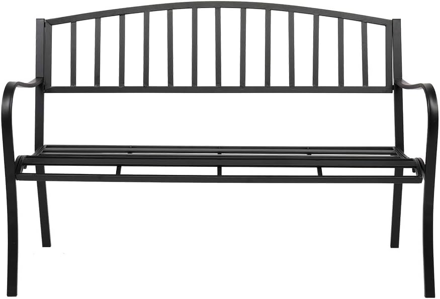 Black Metal Patio Bench B94892