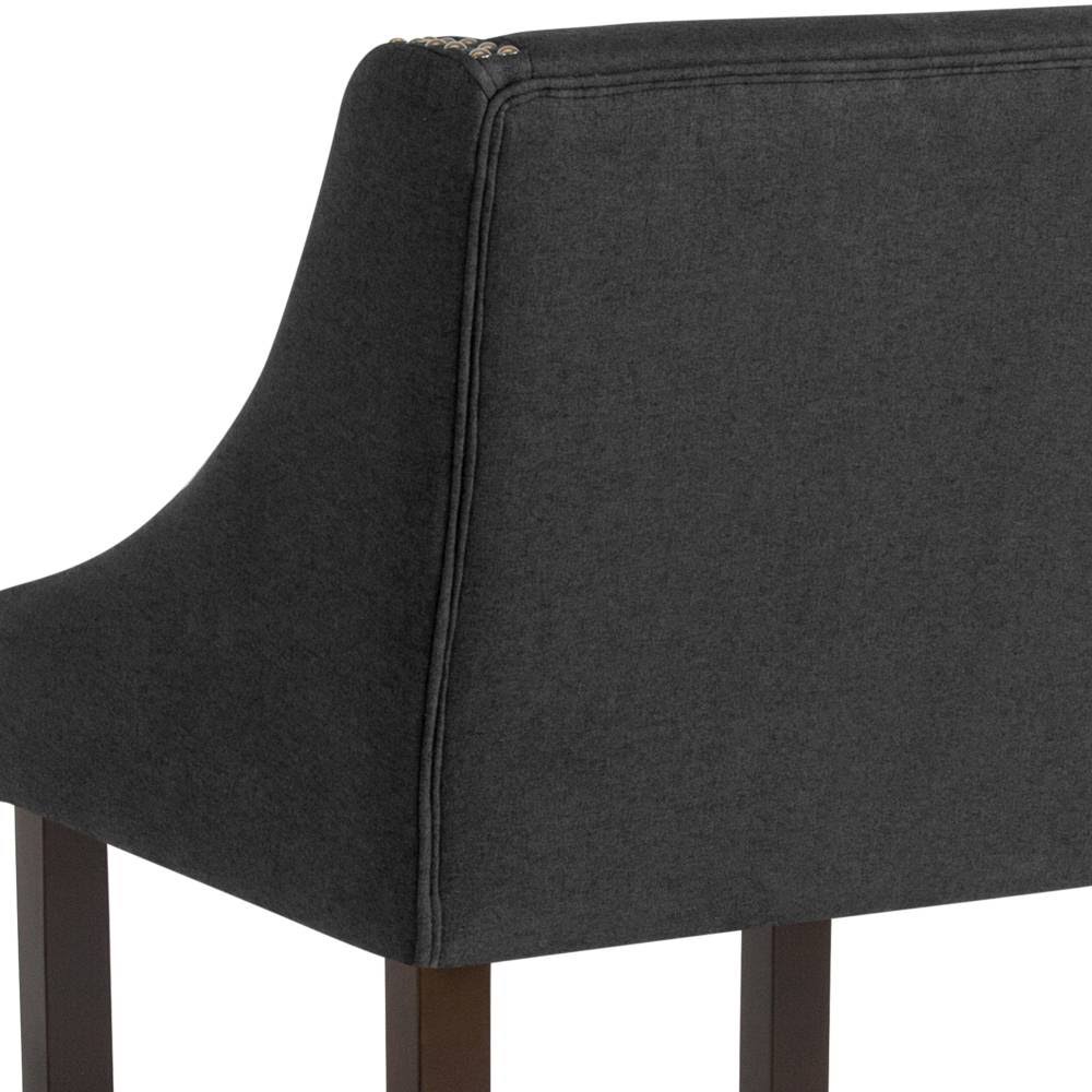 Brown Leather Barstool with Nail Trim X423