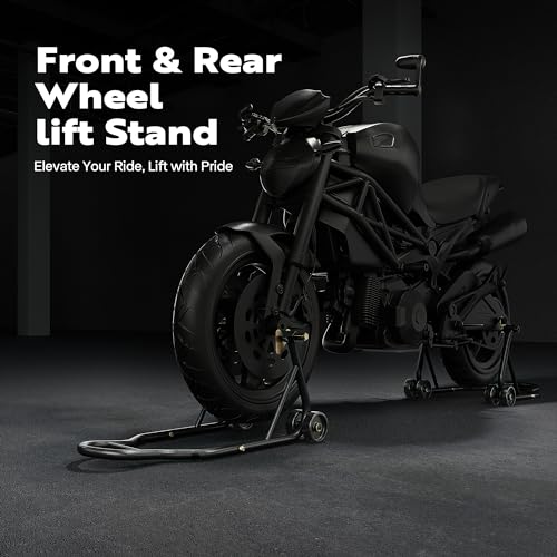 Black Motorcycle Stands 882 Lbs Capacity Front Rear Wheels Lift G923459