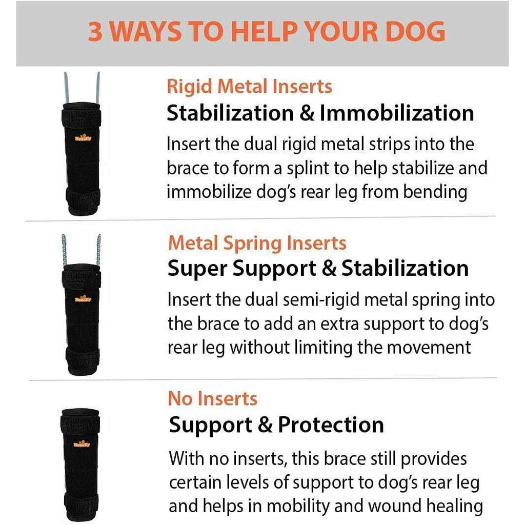 3-in-1 Long Rear Leg Support Dog Splint Braces B411404