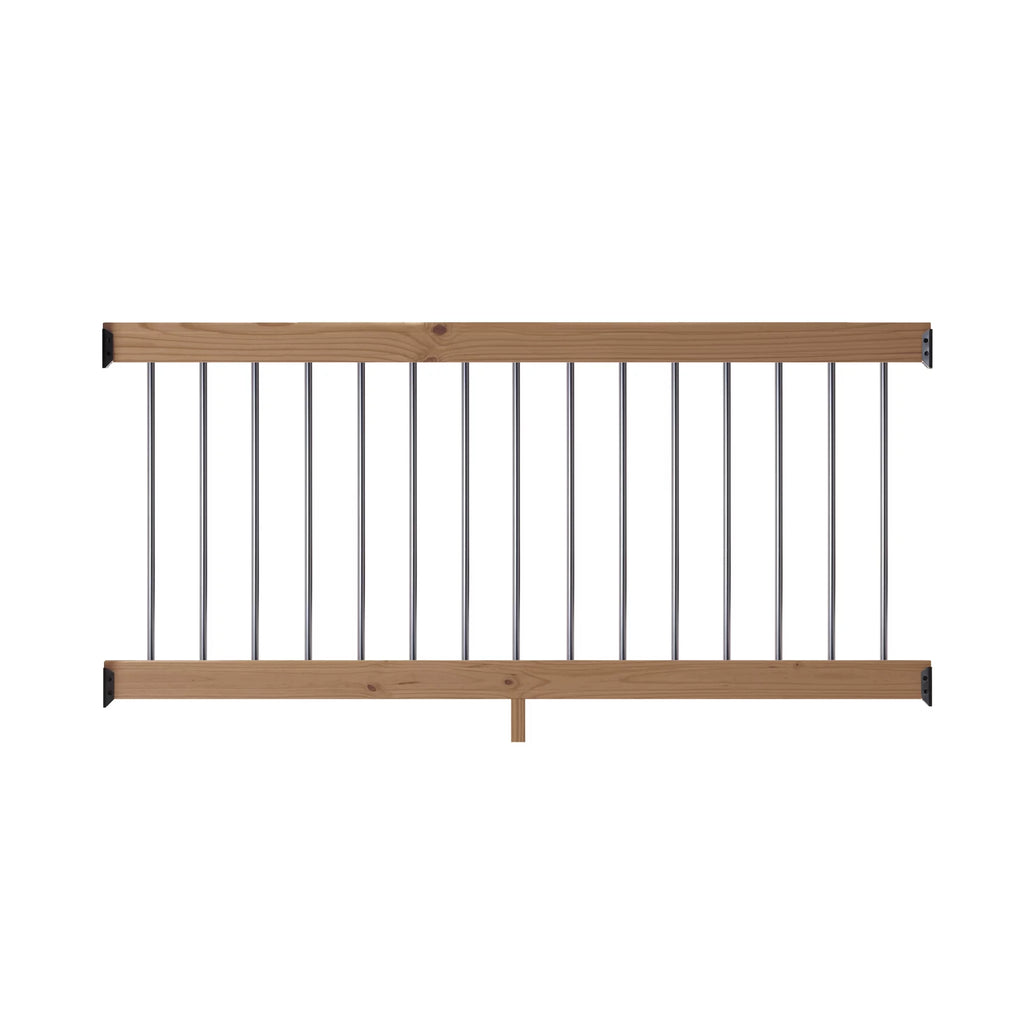 6 ft. Wood Railing Kit with Aluminum Round Balusters O485844