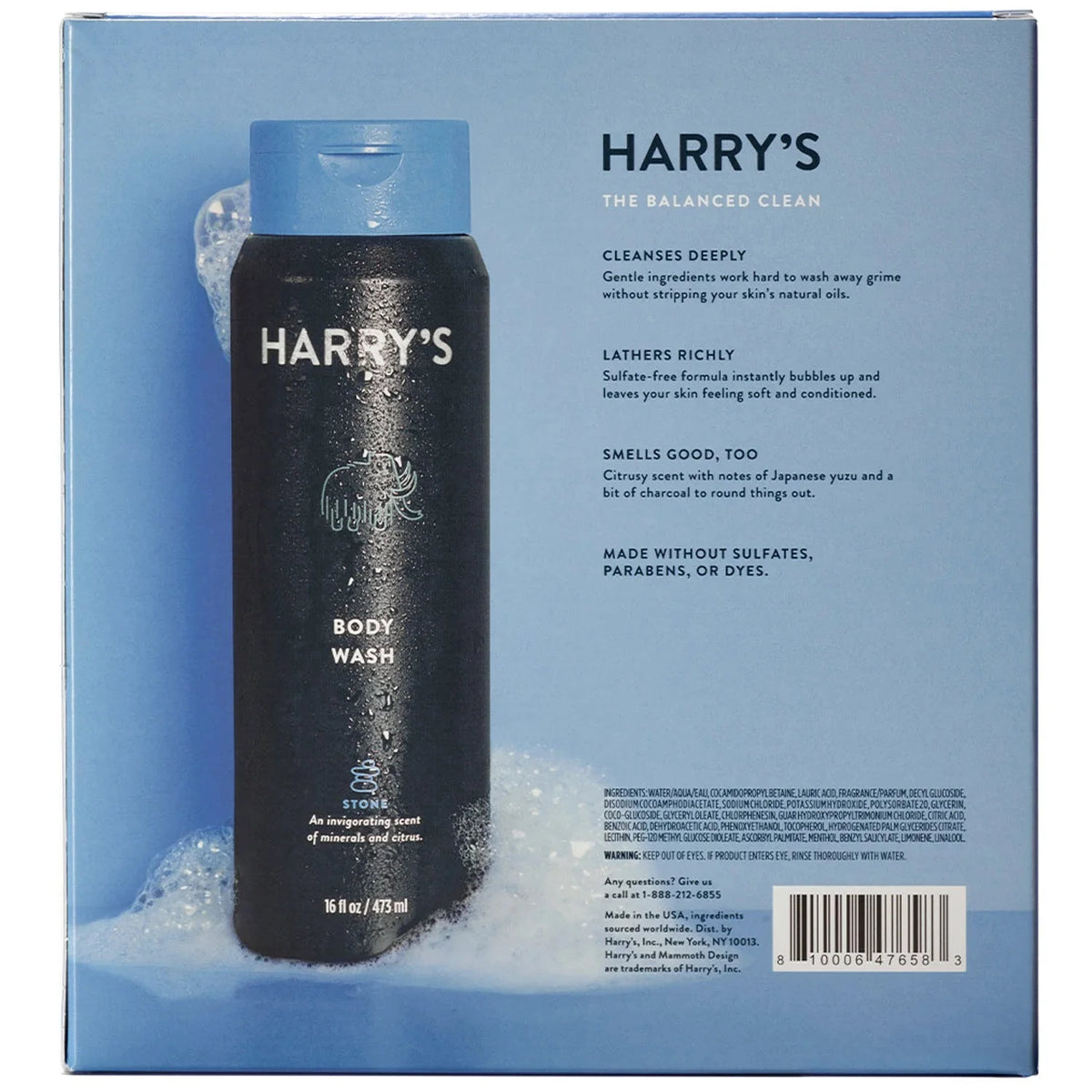Men’s Body Wash, Stone Scent, 16 Fluid Ounce (Pack of 3) A51302