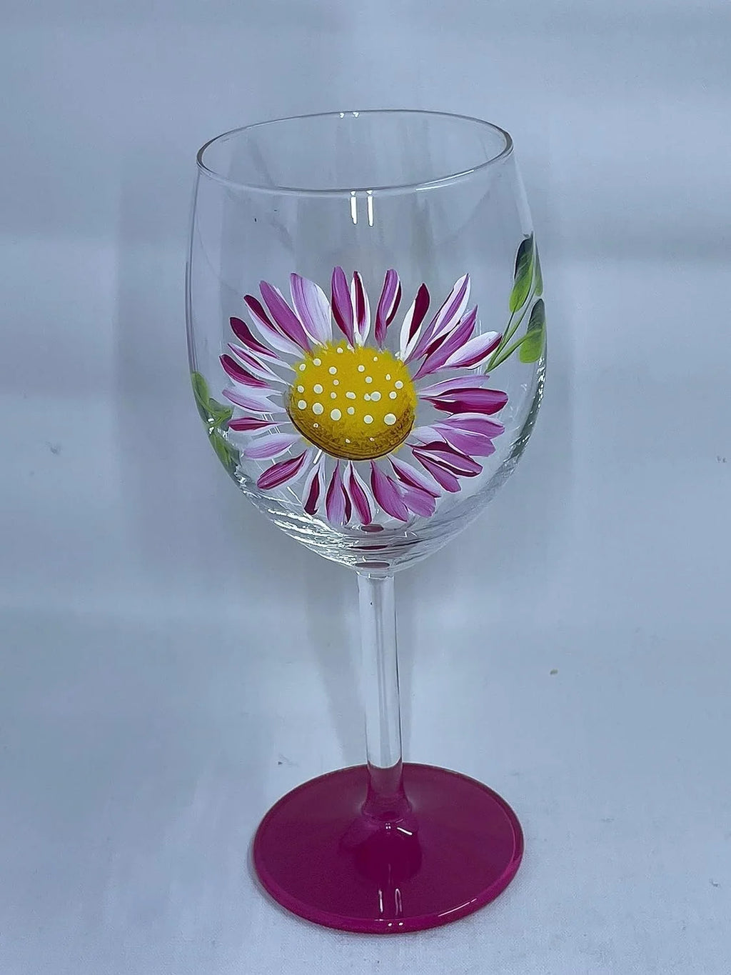 Hand Painted Flower Wine Glasses Q892