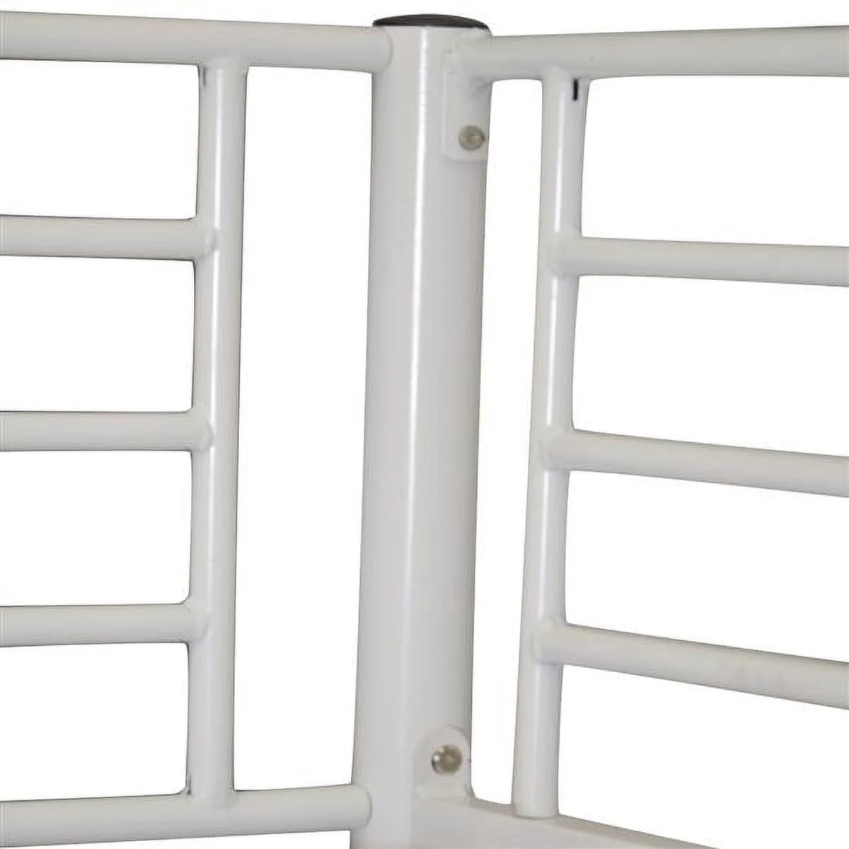 Twin Over Full Bunk Bed with Ladder and Guardrail White N9369