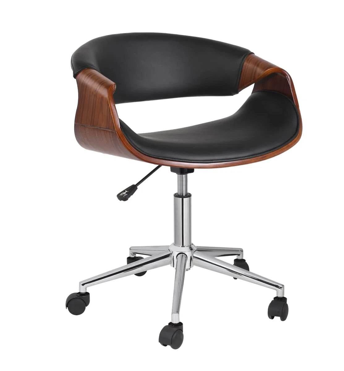 Walnut Wood PU Leather Office Chair S114
