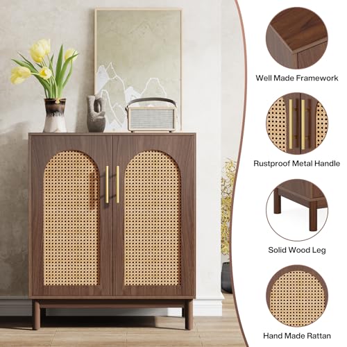 Set of 2 Rattan Sideboard Buffet with Storage W502
