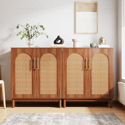 Set of 2 Rattan Sideboard Buffet with Storage W502