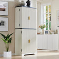 Natural Oak 72" Tall Wood Pantry Cabinet with 4 Doors U360